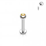 Piercing micro-labret boule strass titane G23