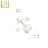 Piercing micro-labret PTFE OR-14k coeur
