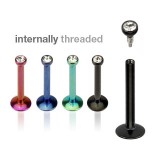 Piercing micro-labret 45 - PVD strass trans