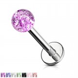 Piercing micro-labret acry 24 - UV boule paillettes