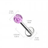 Piercing micro-labret acry 24 - UV boule paillettes