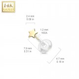 Piercing micro-labret PTFE OR-14k étoile