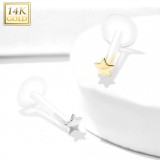 Piercing micro-labret PTFE OR-14k étoile