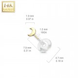 Piercing micro-labret PTFE OR-14k lune