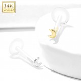 Piercing micro-labret PTFE OR-14k lune
