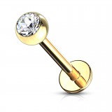 Piercing micro-labret 19 - Plaqué-or strass
