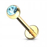 Piercing micro-labret 19 - Plaqué-or strass
