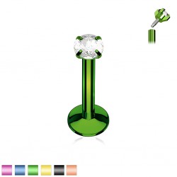Piercing micro-labret 16 - PVD screw in strass