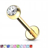 Piercing labret 35 - Plaqué-or strass
