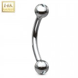Piercing arcade boules avec zircone OR blanc 14k