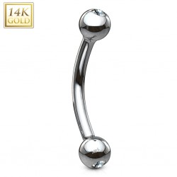 Piercing arcade boules avec zircone OR blanc 14k
