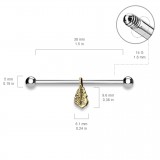 Piercing industriel 41 - Plume pendante