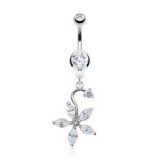 Piercing nombril fleur 19 - Avec sa tige