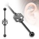 Piercing industriel 119 - Black crâne flamme