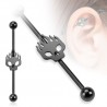 Piercing industriel 119 - Black crâne flamme