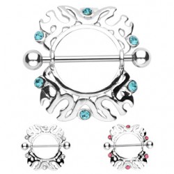 Piercing téton six strass (16)