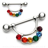 Piercing téton gay-pride 06 - Six strass