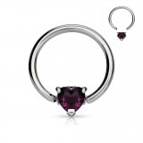 Piercing anneau 1,6mm 09 - Cristal coeur
