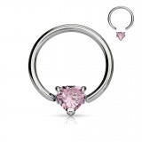 Piercing anneau 1,6mm 09 - Cristal coeur