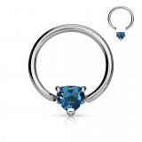 Piercing anneau 1,6mm 09 - Cristal coeur