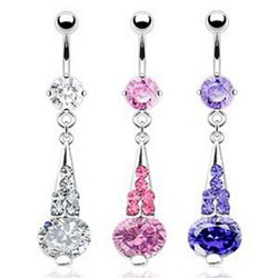 Piercing nombril cercle pendant (D121)