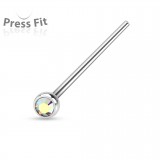 Piercing nez pliable boule strass 0.8mm