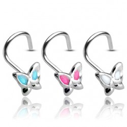 Piercing nez courbé 0.8mm 24 - Papillon