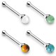 Piercing nez droit 0,8mm avec embout boule coloré (35)
