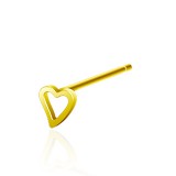 Piercing nez pliable 0.8mm 07 - Plaqué-or coeur creux