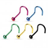 Piercing nez courbé 0.8mm 31 - Demi boule PVD