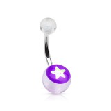 Piercing nombril UV 72 - étoile brillante