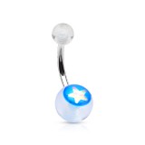 Piercing nombril UV 72 - étoile brillante