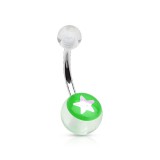 Piercing nombril UV 72 - étoile brillante