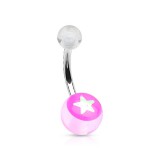 Piercing nombril UV 72 - étoile brillante