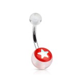 Piercing nombril UV 72 - étoile brillante