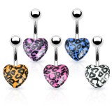 Piercing nombril UV 58 - Coeur panthère