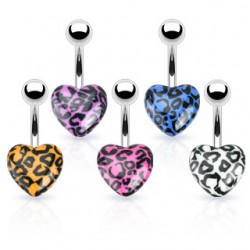 Piercing nombril UV 58 - Coeur panthère
