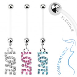 5 Piercings Nombril Grossesse LAURITAMI - Barres Acrylique 32mm 14G - Confort Maternité