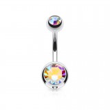 Banane 10 - Piercing nombril double strass
