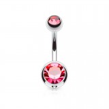 Banane 10 - Piercing nombril double strass