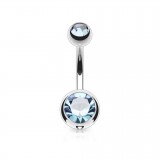 Banane 10 - Piercing nombril double strass