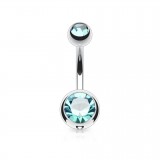 Banane 10 - Piercing nombril double strass