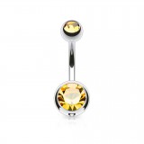 Banane 10 - Piercing nombril double strass