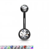 Banane 13 - PVD noir double strass