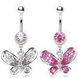 Piercing nombril papillon ailes brillantes (38)