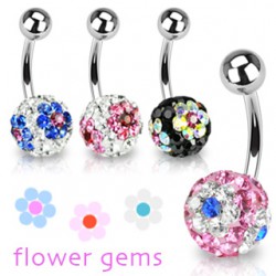 Piercing nombril cristal 22 - Férido Flower