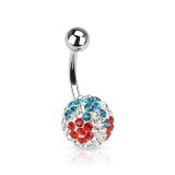 Piercing nombril cristal 29 - Férido cerise