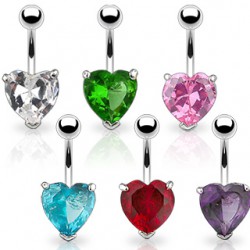 Piercing nombril cristal 24 - Coeur