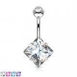 Piercing nombril cristal 58 - Losange plat