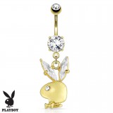 Piercing nombril Playboy 09 - Lapin plaqué-or